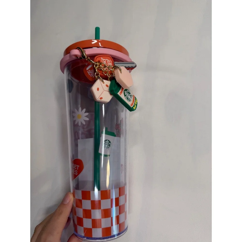 Starbucks Dandy Worldwide Road Trip Venti 24oz Cold Cup Tumbler with Charms NEW